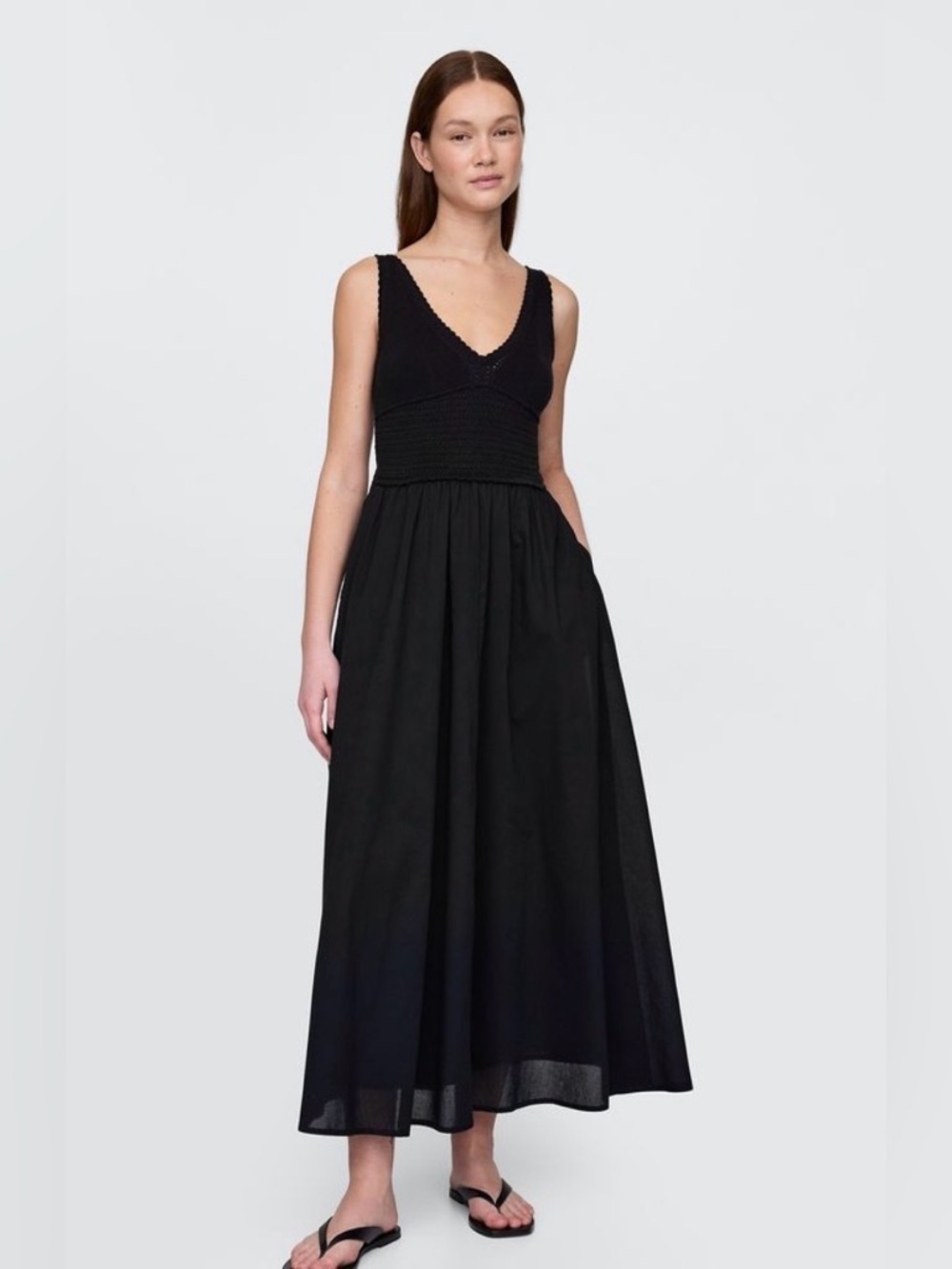 Gap Gauze Crochet Mixed Media Maxi Dress Summer Spring Wedding Guest Graduation
